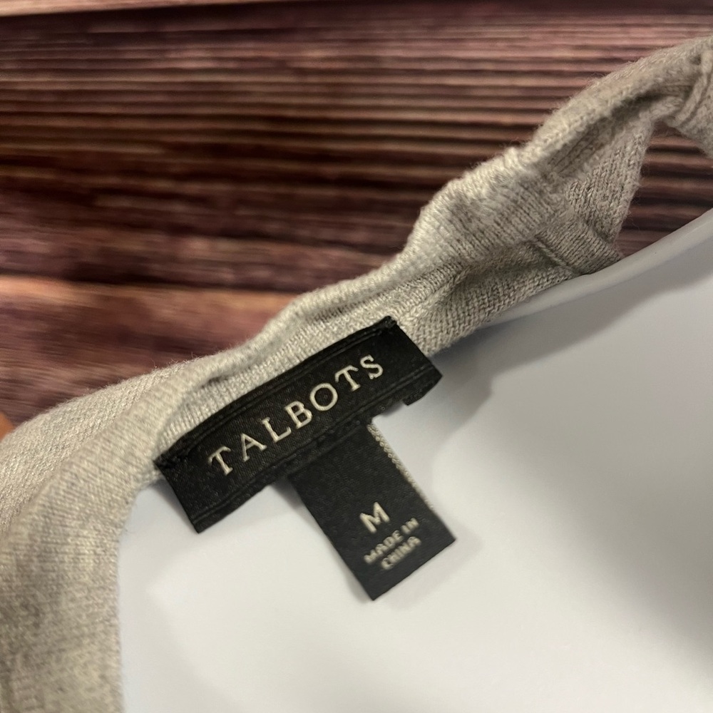 Talbots Pink Flamingos Gray Knit Top - Picture 4 of 5